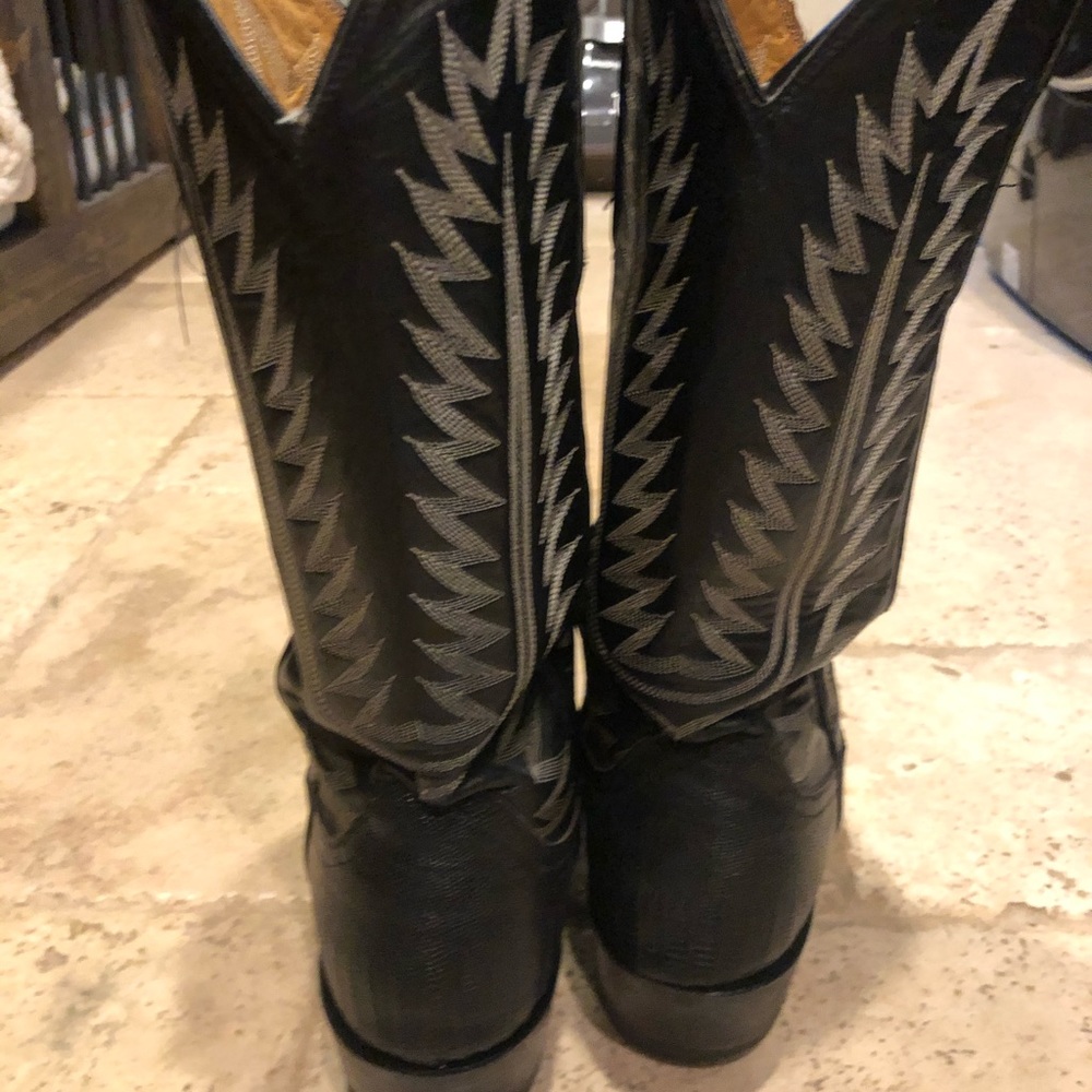 Men’s Black Lizard Cowboy Boots